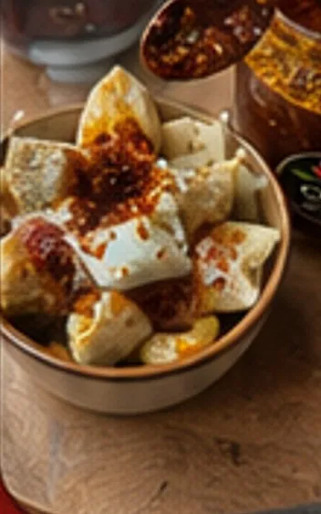 Snack bowl with chili sauce