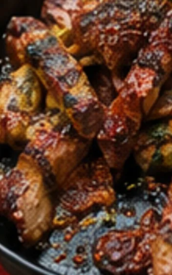 Grilled wings glazed with chili sauce